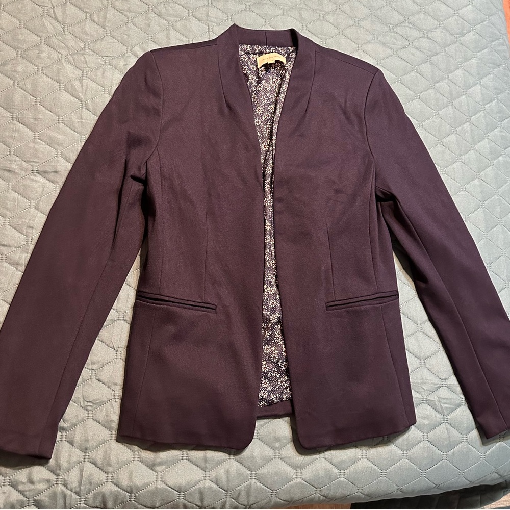 Skies Are Blue Navy Blazer with Floral Lining
